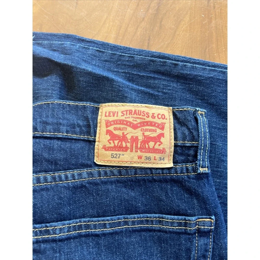 NWT Levi's 527 Slim Bootcut Jeans Men's 36x34 Dark Wash Stretch